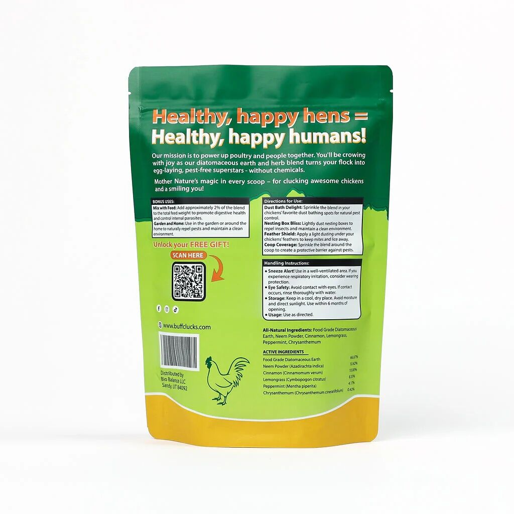Buff Clucks CoopShield Herbal Pest Defense for Chickens, 12-Oz