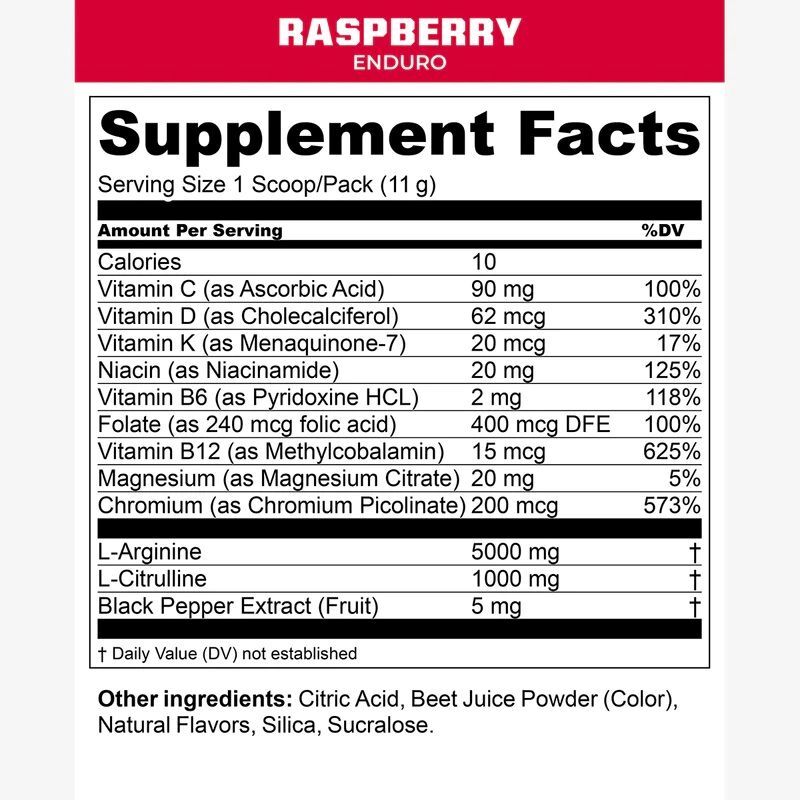 MTN OPS ENDURO Cardio Enhancement Raspberry Supplement, 30-Servings