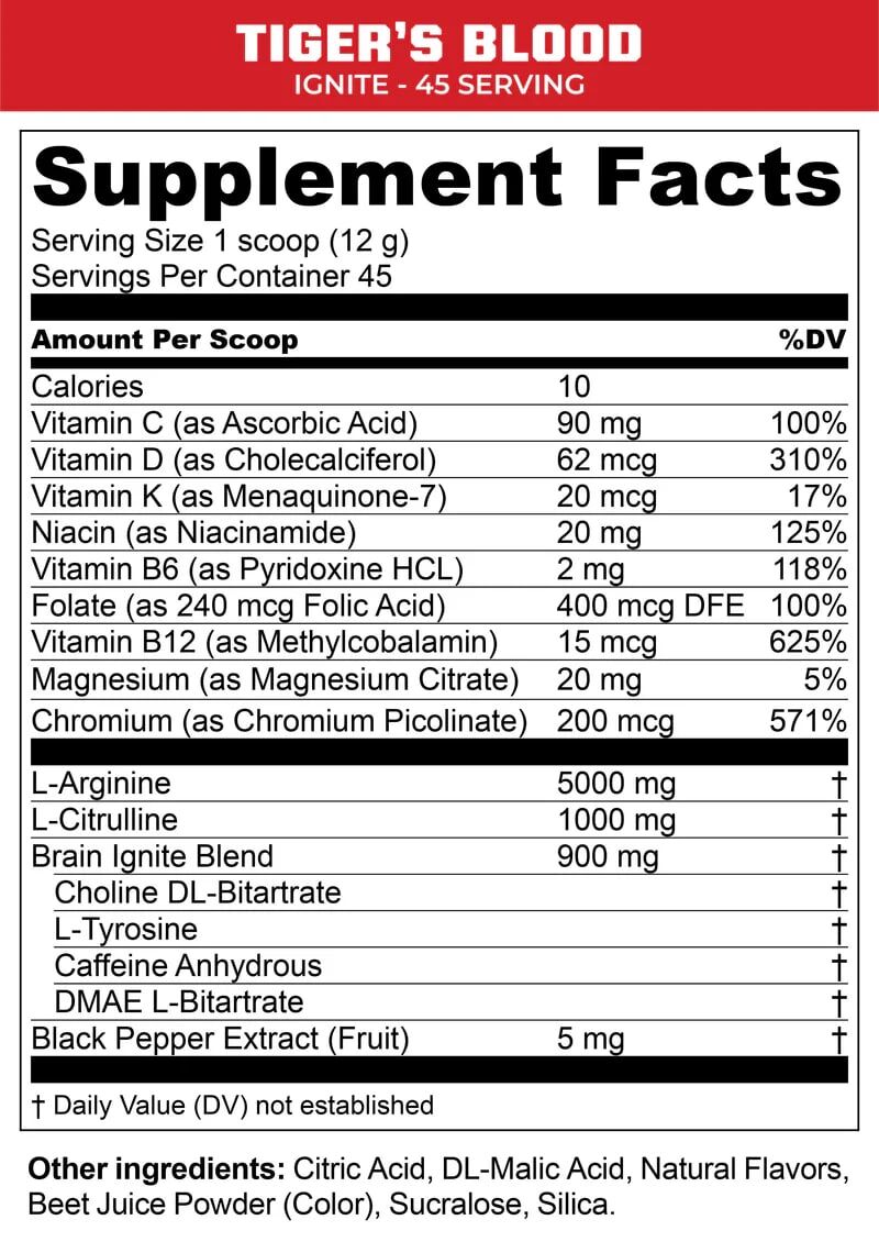 MTN OPS Ignite Supplements Tiger's Blood Flavor, 21.1-Oz
