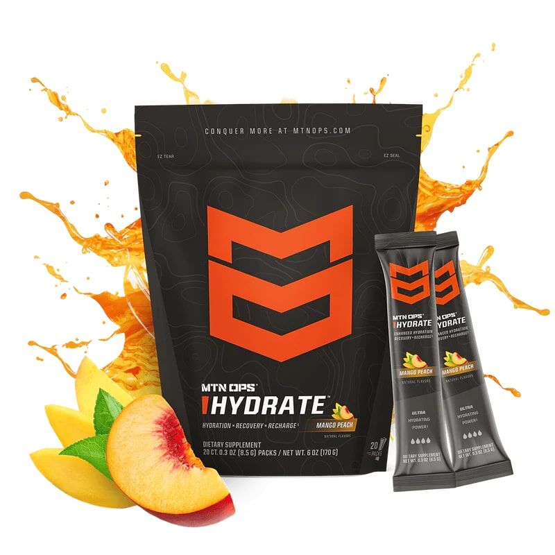 MTN OPS Hydrate Supplement Mango Peach Flavor, 20-Ct
