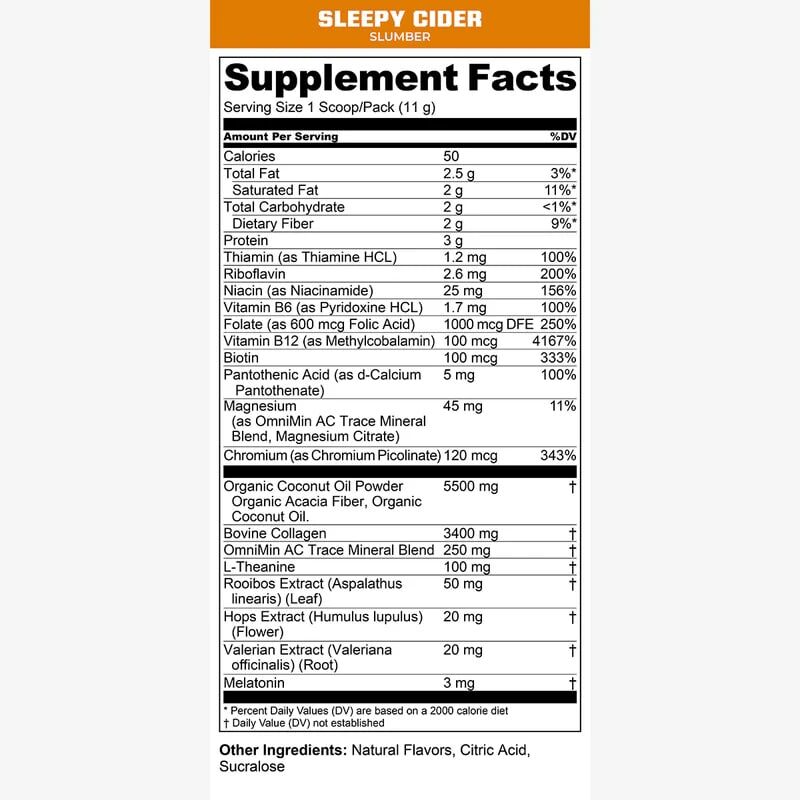 MTN OPS Slumber Supplement Sleepy Cider Flavor, 40-Servings
