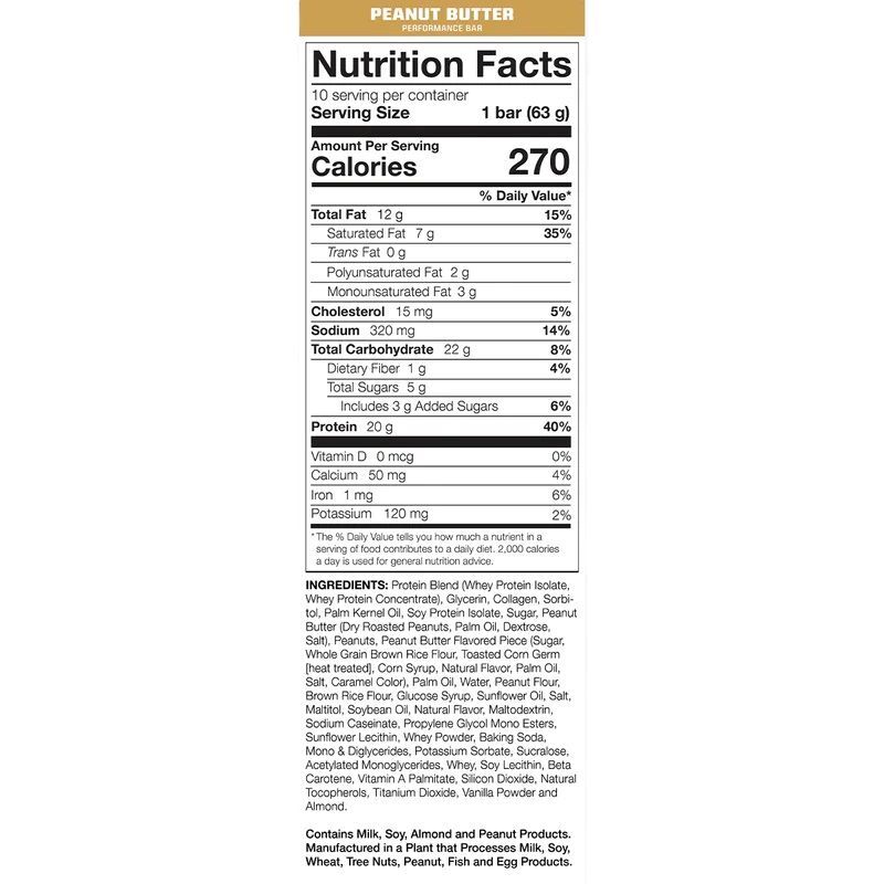MTN OPS Performance Bar Peanut Butter Bliss