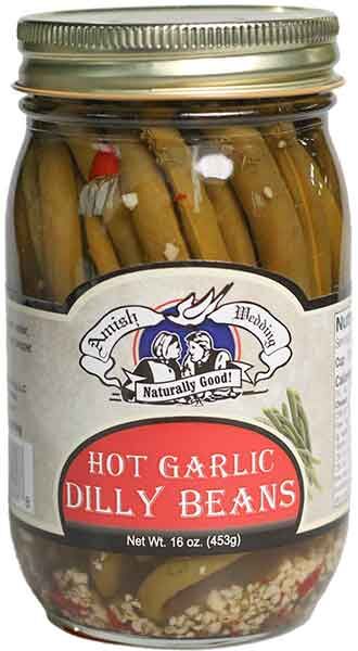 Amish Wedding Hot Garlic Pickled Beans, 16-Oz