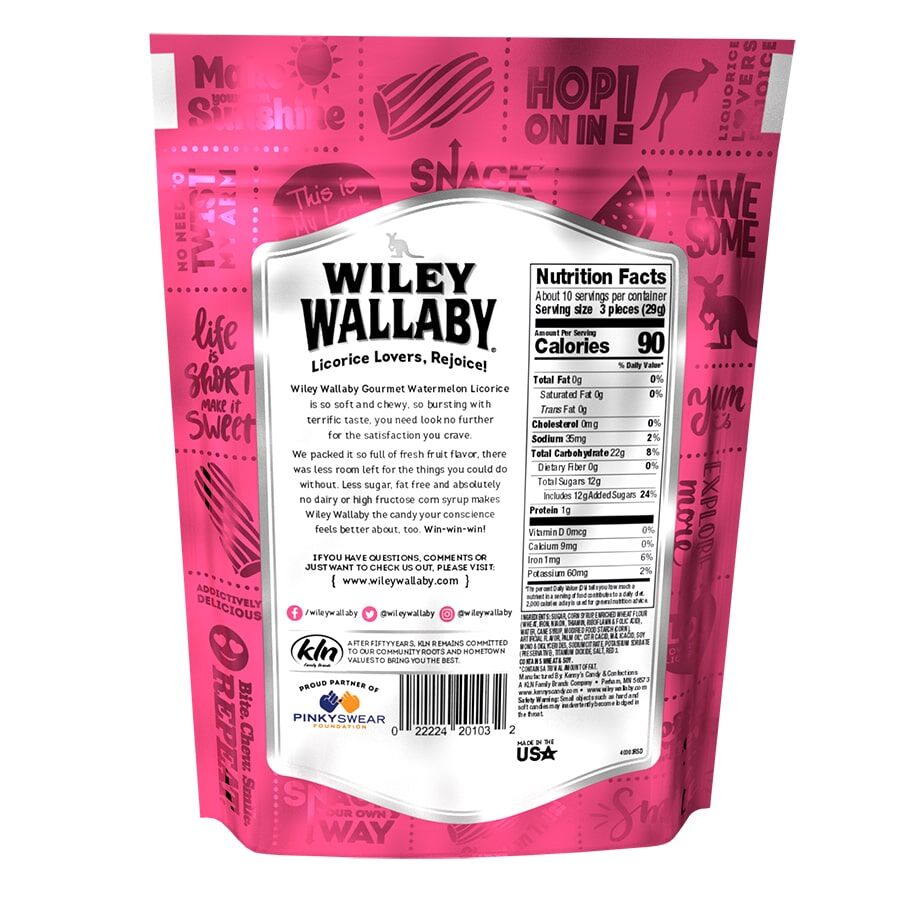 Wiley Wallaby Soft & Chewy Watermelon Flavored Licorice, 10-Oz