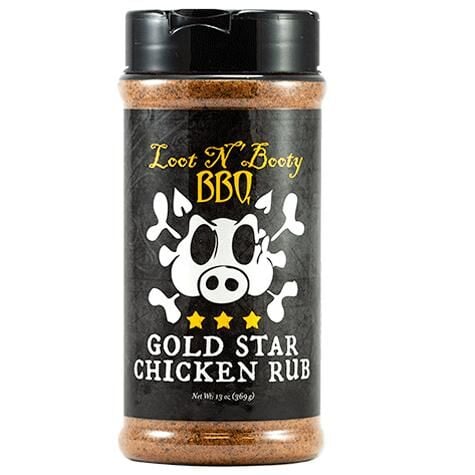 Loot N' Booty BBQ Gold Star Chicken Rub, 13-Oz