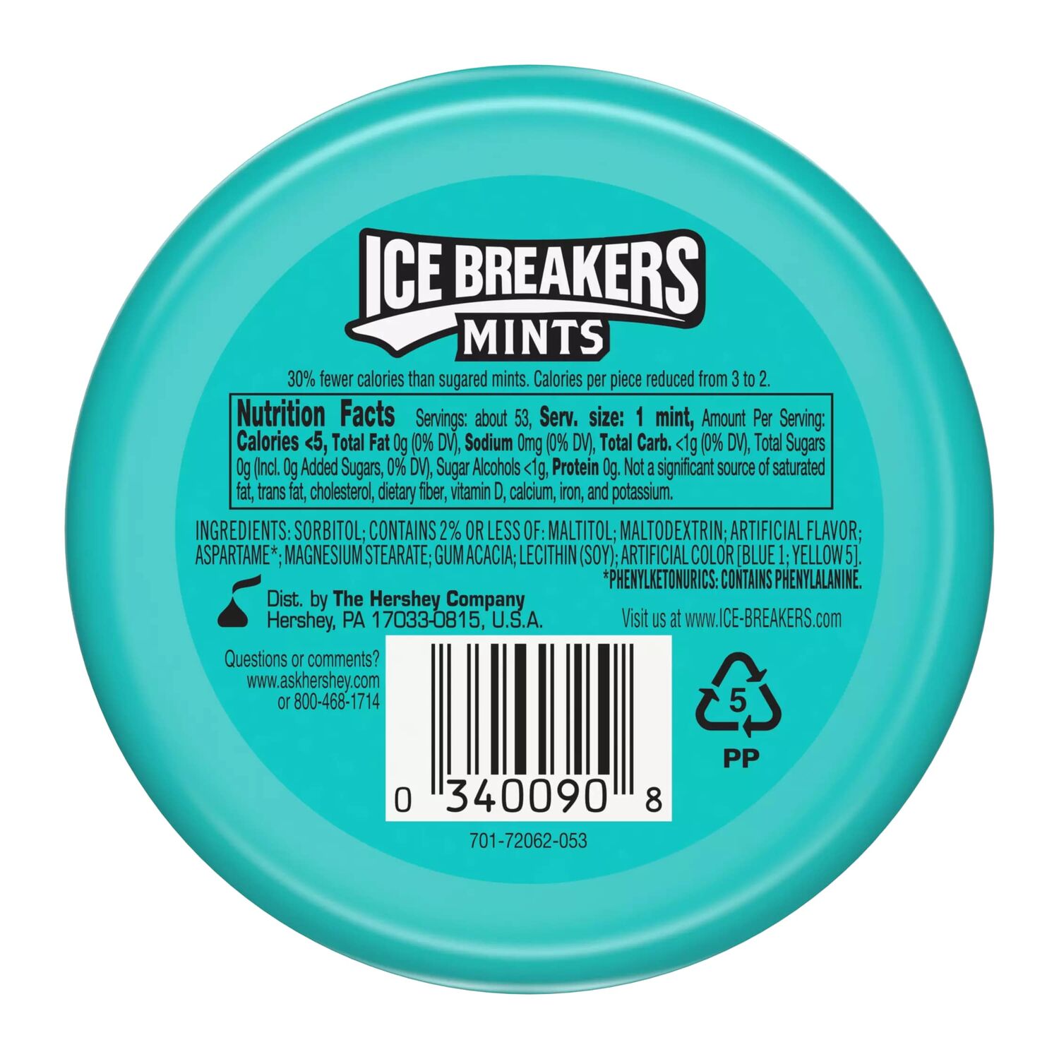 ICE BREAKERS Wintergreen Flavored Mints, 1.5-Oz