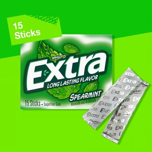 Wrigley's EXTRA Spearmint Sugar Free Chewing Gum Slim Pack