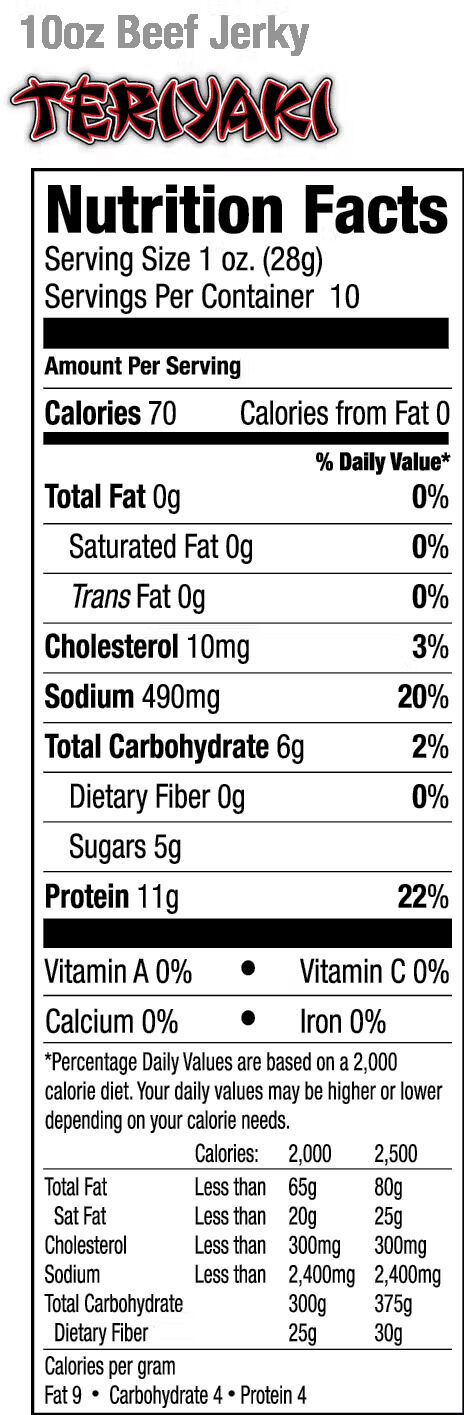 Old Trapper Teriyaki Beef Jerky, 10-Oz