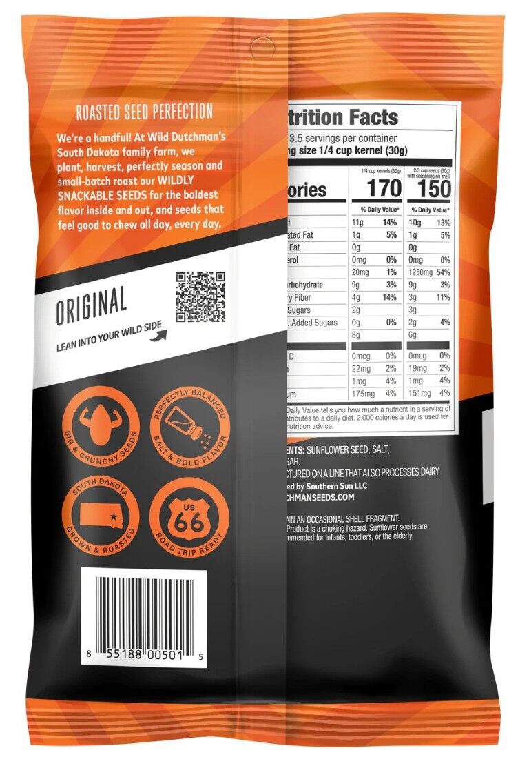 Wild Dutchman Original Sunflower Seeds, 6.5-Oz