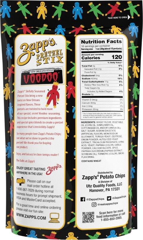 Zapp's Sinfully Seasoned Voodoo Pretzel Stixs, 16-Oz