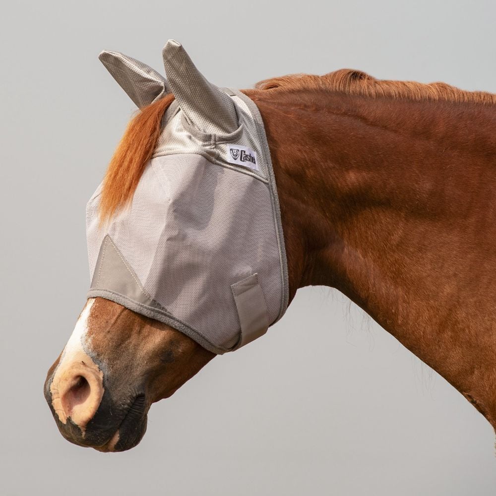 Cashel Crusader Standard Medium Grey Fly Mask with Ears