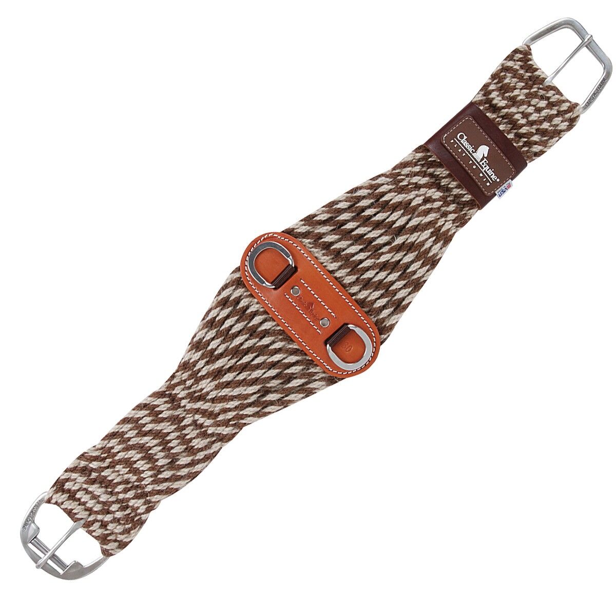 Classic Equine Mohair-Alpaca 27-Strand Roper Cinch, 34-In