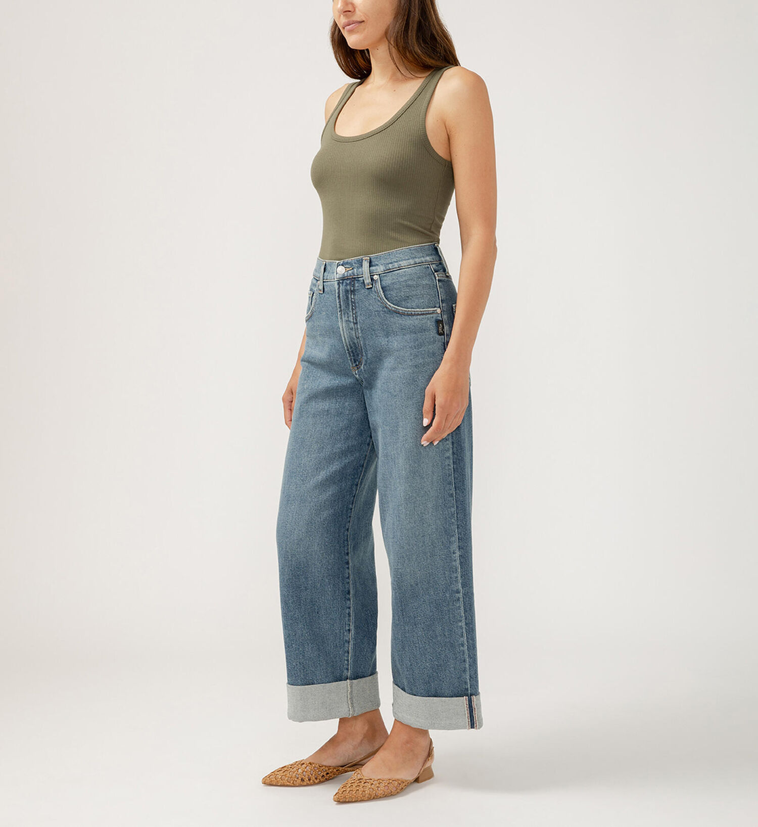 Silver Jeans Co. Women's Be Easy Cropped Wide Leg Jeans