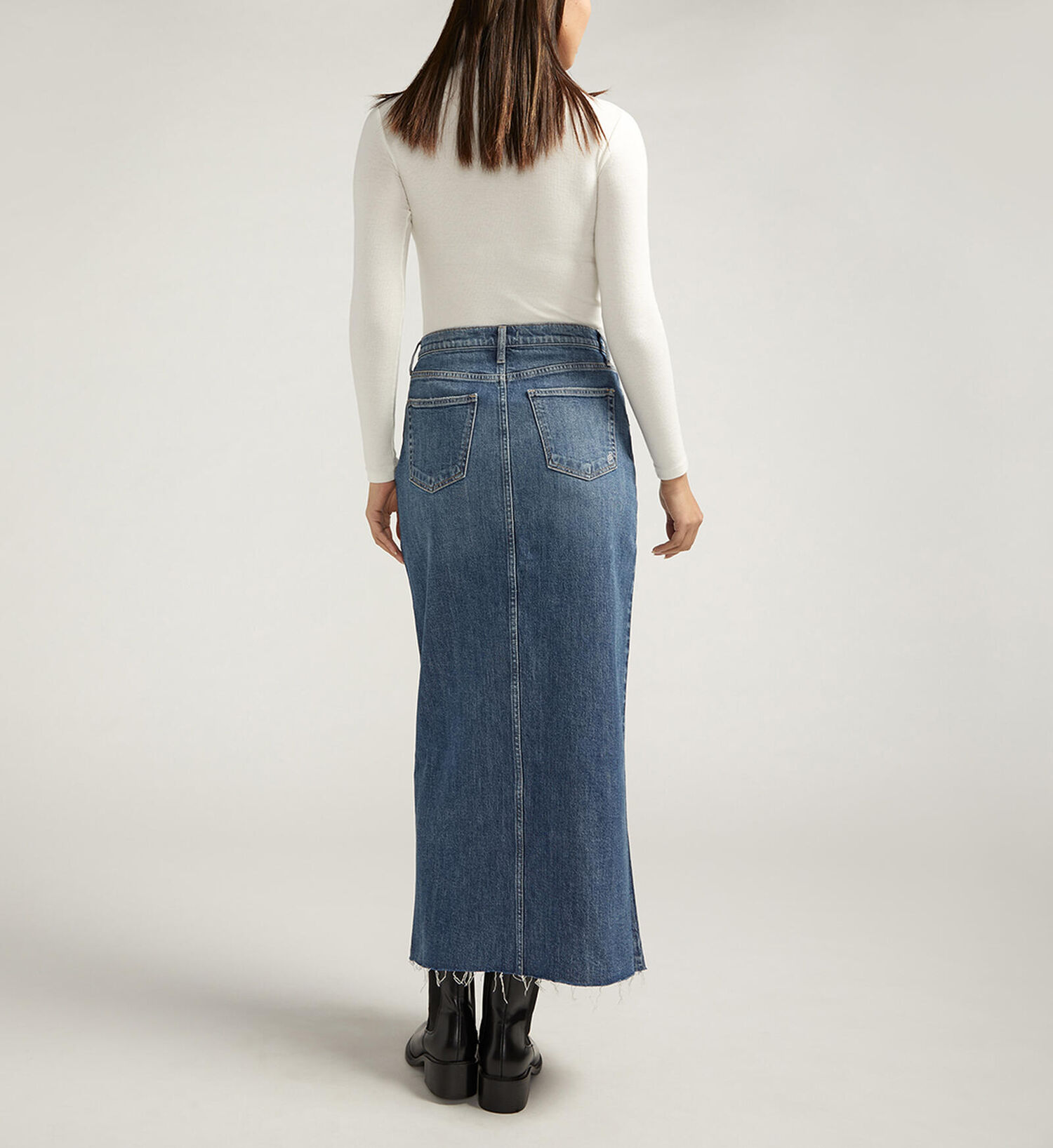Silver Jeans Co. Women's Front Slit Maxi Jean Skirt