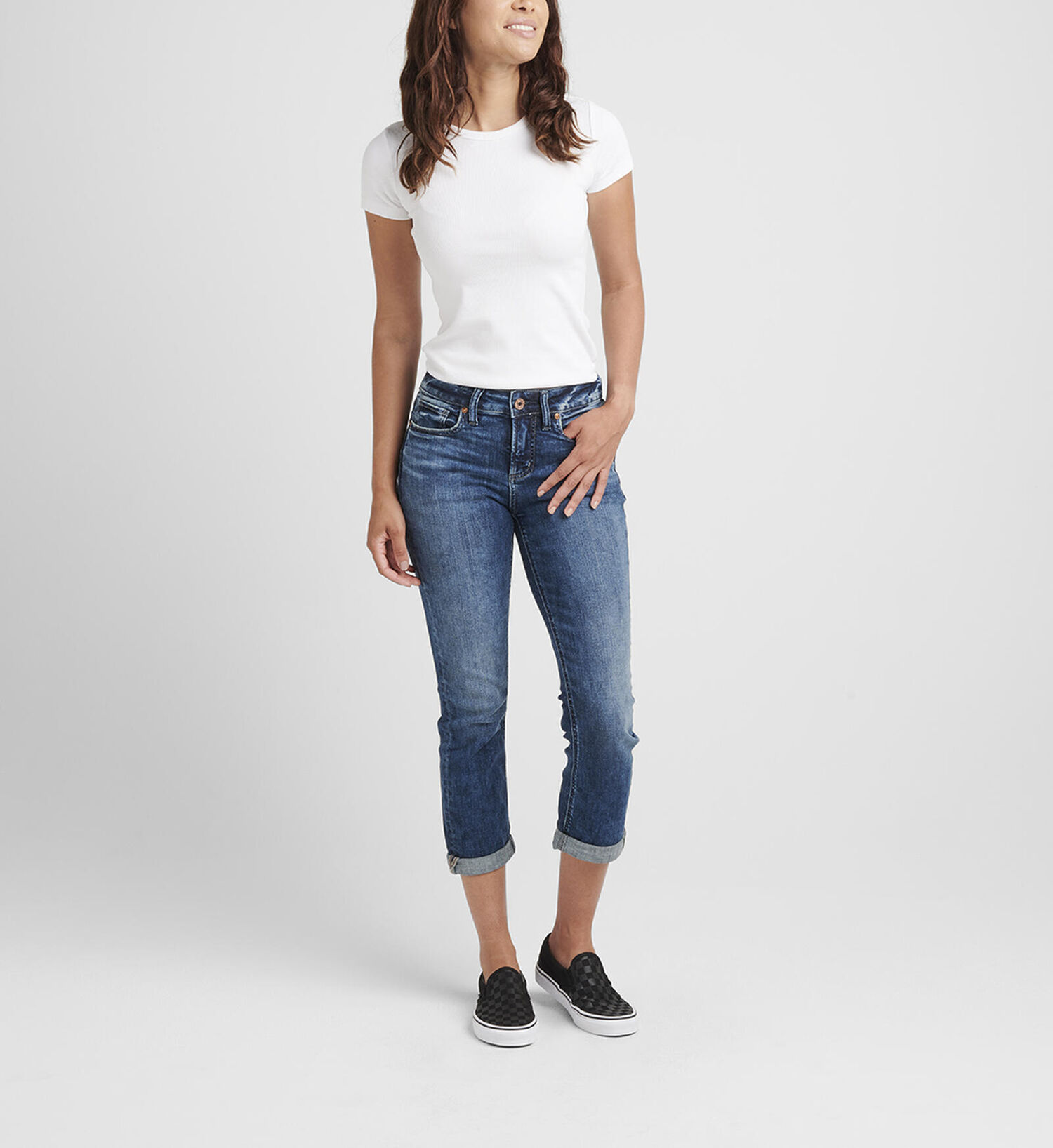 Silver Jeans Co. Women's Suki Mid Rise Capri
