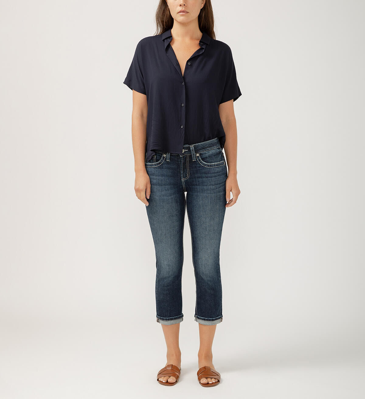 Silver Jeans Co. Women's Suki Mid Rise Capri