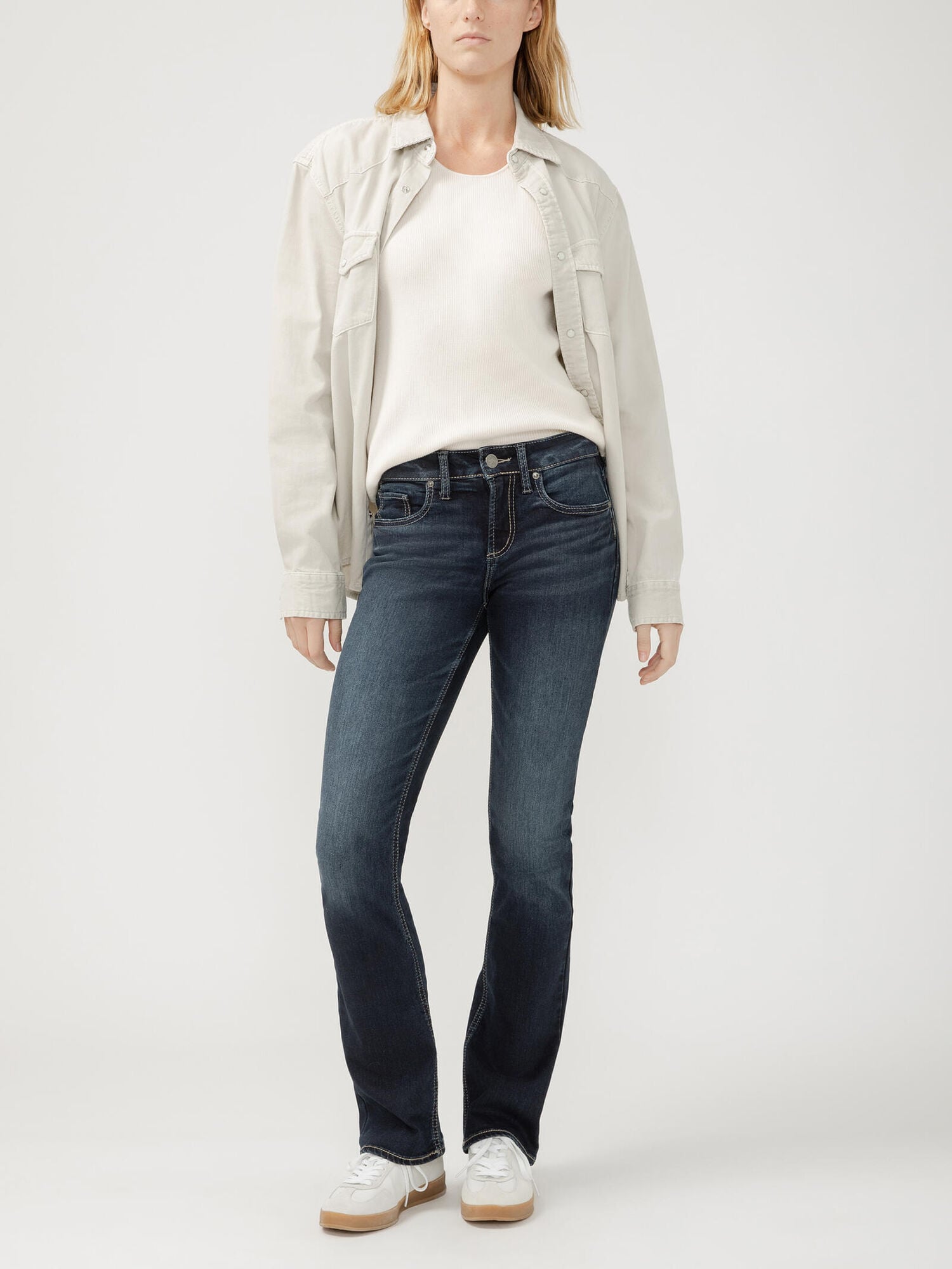 Silver Jeans Co. Women's Suki Mid Rise Slim Bootcut Jeans