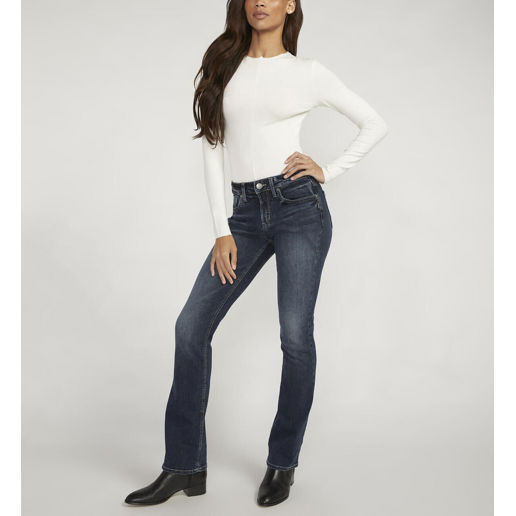 Silver Jeans Women's Suki Mid Rise Slim Bootcut Jeans in