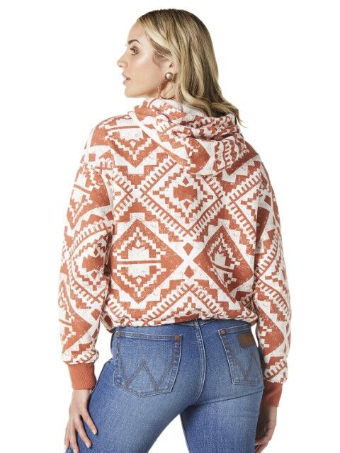 Wrangler Women's Retro Western Vintage Hoodie in Orange