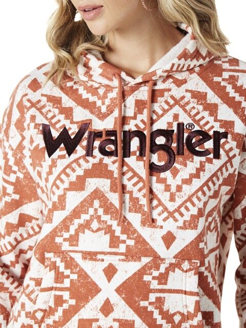 Wrangler Women's Retro Western Vintage Hoodie in Orange