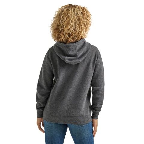 Wrangler Women's Retro Regular Fit Pullover Hoodie in Caviar Heather