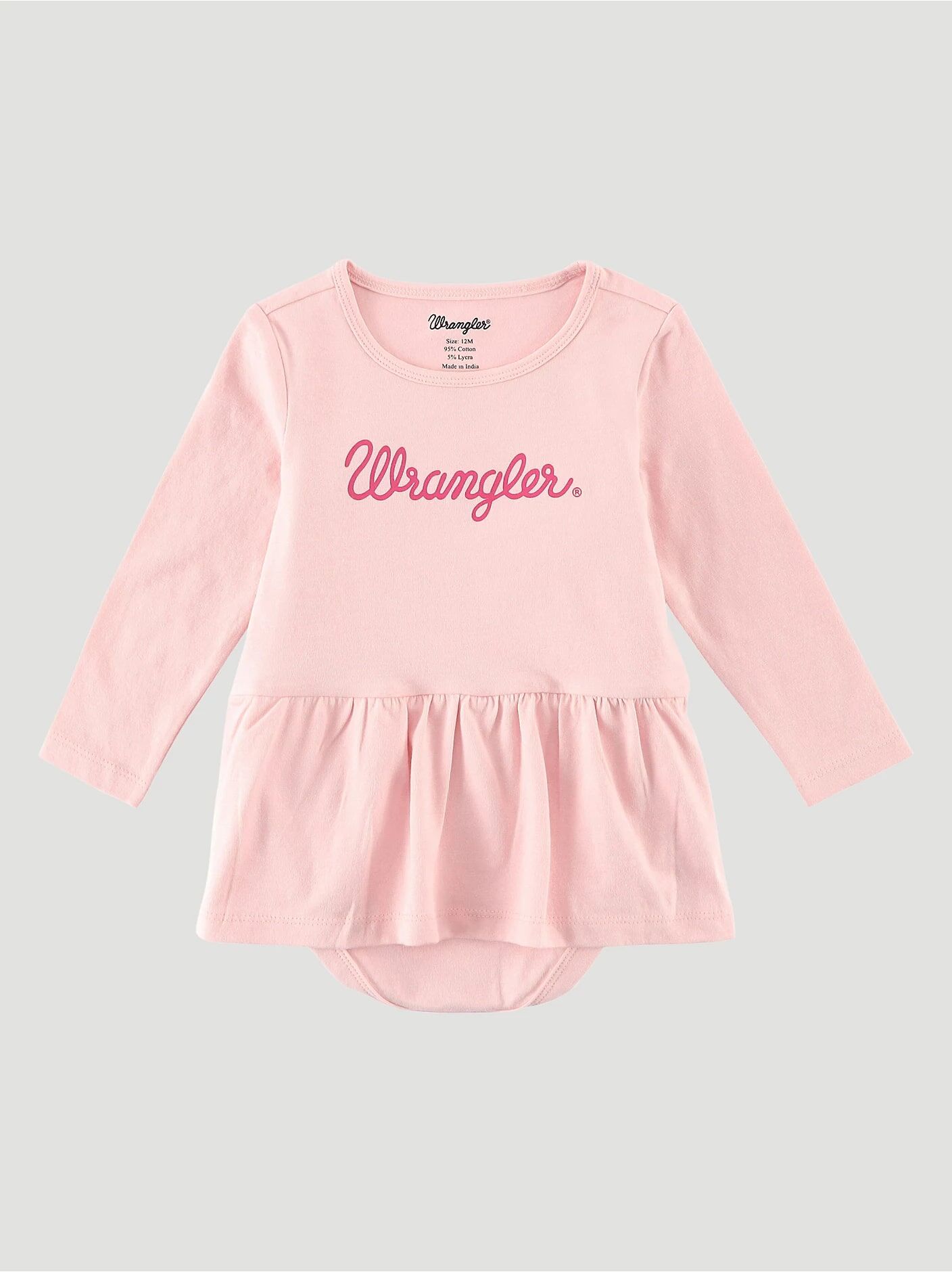 Wrangler Girl's Long Sleeve Logo Skirted Bodysuit