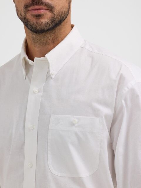 Wrangler Men's George Strait And Wrangler National Patriot Button Down Solid Shirt in White