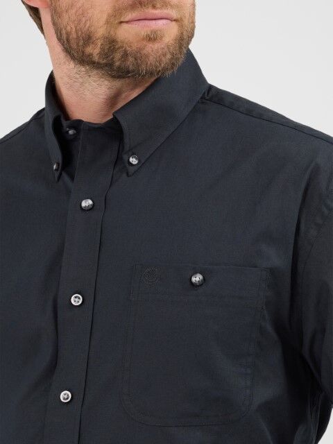 Wrangler Men's George Strait And Wrangler National Patriot Button Down Solid Shirt in Black