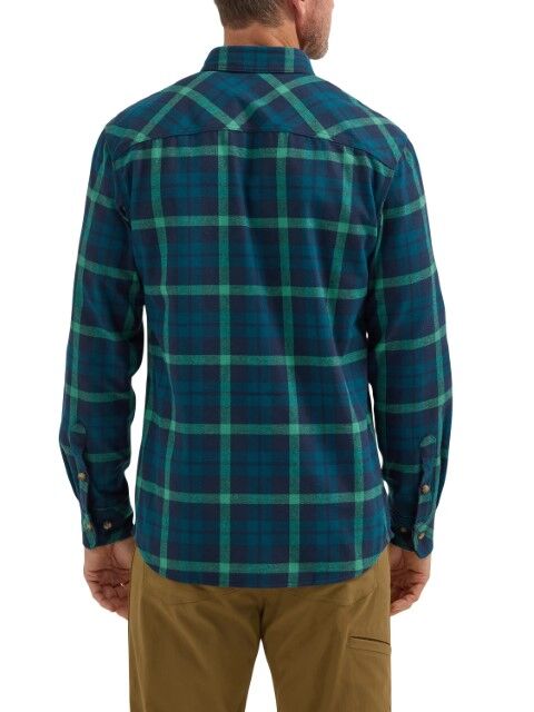 Wrangler Men's Riggs Workwear Foreman Flannel Shirt in Navy Plaid
