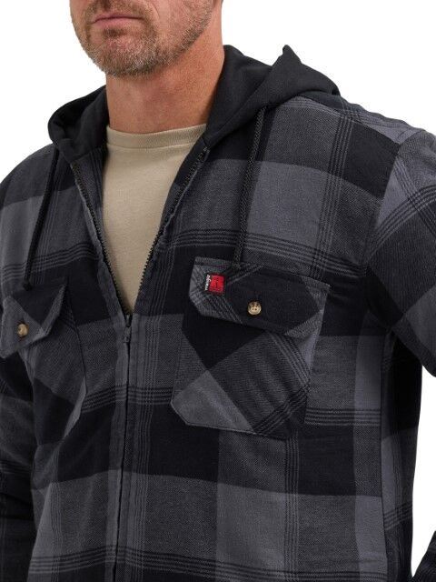 Wrangler Men's Riggs Workwear Relaxed Fit Flannel Hooded Jacket