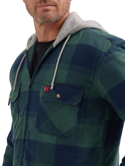 Wrangler Men's Riggs Workwear Relaxed Fit Flannel Hooded Jacket
