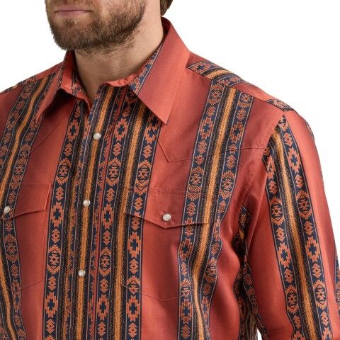 Wrangler Men's Dress Western Classic Fit Long Sleeve Shirt