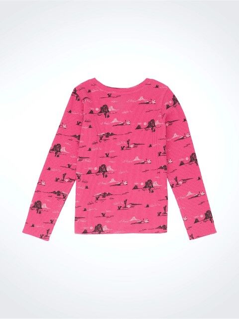 Wrangler Girl's Long Sleeve Desert Graphic T-Shirt in Pink
