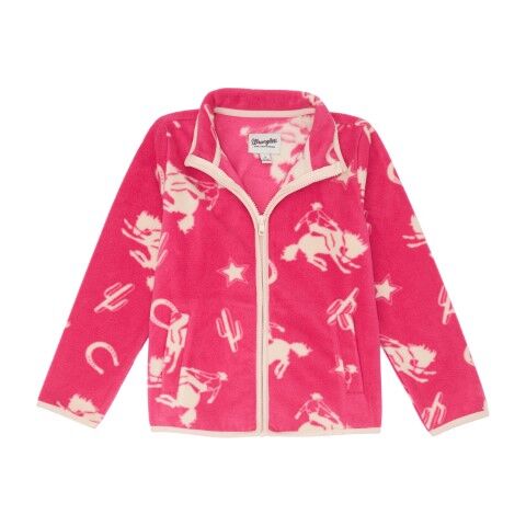 Wrangler Girl's Western Pullover in Pink
