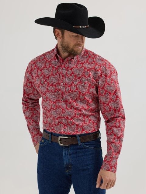 Wrangler Men's George Strait Collection One Pocket Long Sleeve Shirt