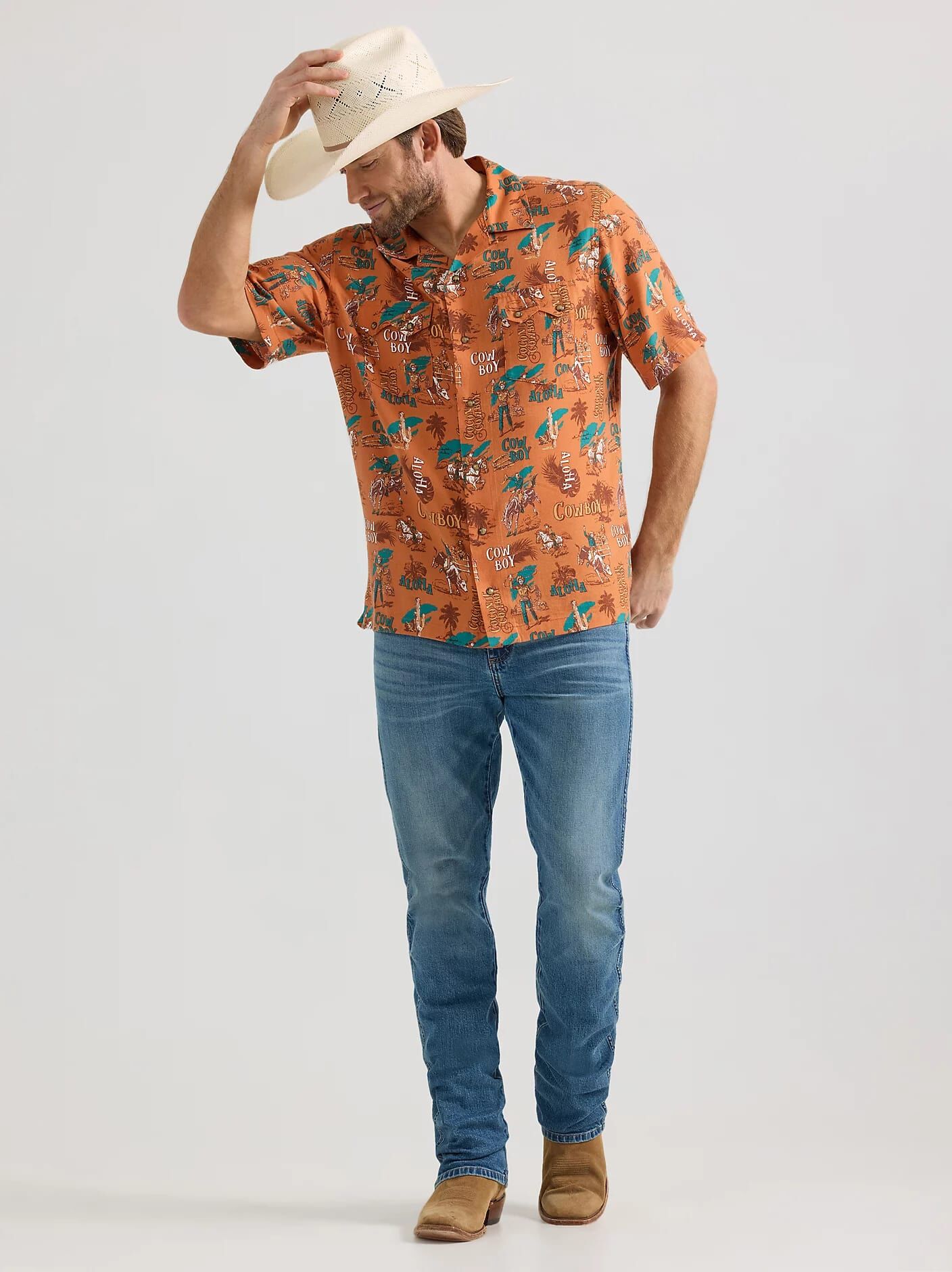 Wrangler Men's Wrangler Coconut Cowboy Snap Front Camp Shirt