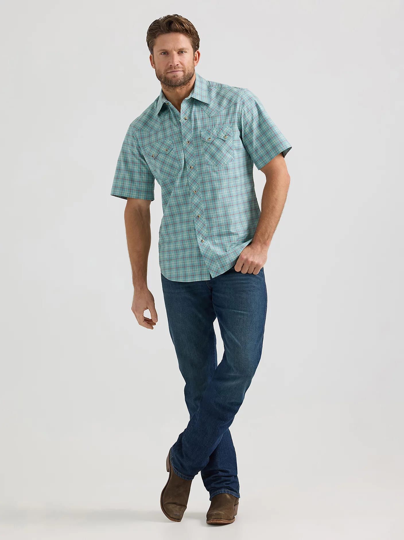 Wrangler Men's Wrangler Retro Short Sleeve Sawtooth Pocket Western Snap Shirt