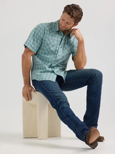 Wrangler Men's Wrangler Retro Short Sleeve Sawtooth Pocket Western Snap Shirt