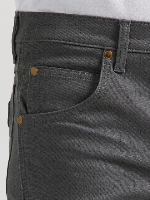 Wrangler Men's Premium Performance Tough Comfort Cowboy Cut Slim Fit Canvas Jean in Grey Pinstripe