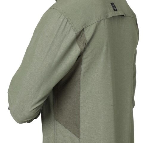 Wrangler Men's Outdoor Mix Material Long Sleeve Shirt in Dusty Olive