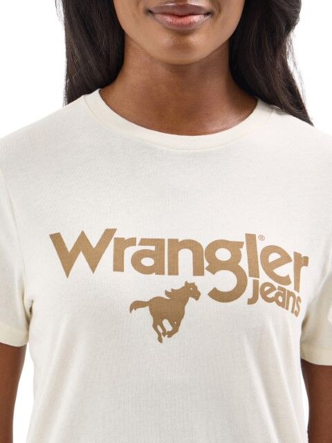 Wrangler Women's Retro Regular Fit Graphic T-Shirt in Antique White