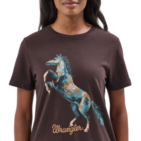 Wrangler Women's Graphic Regular Fit Long Sleeve T-Shirt