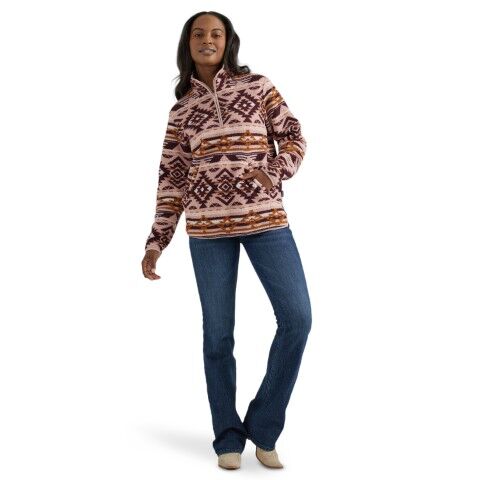 Wrangler Women's Retro Punchy 1/4 Zip Sherpa