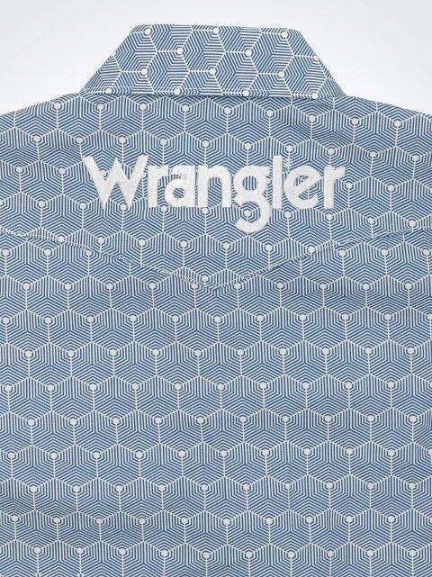 Wrangler Boy's Wrangler Logo Long Sleeve Western Snap Shirt