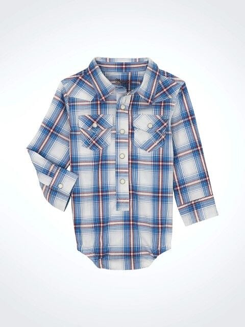 Wrangler Boy's Long Sleeve Western Snap Bodysuit