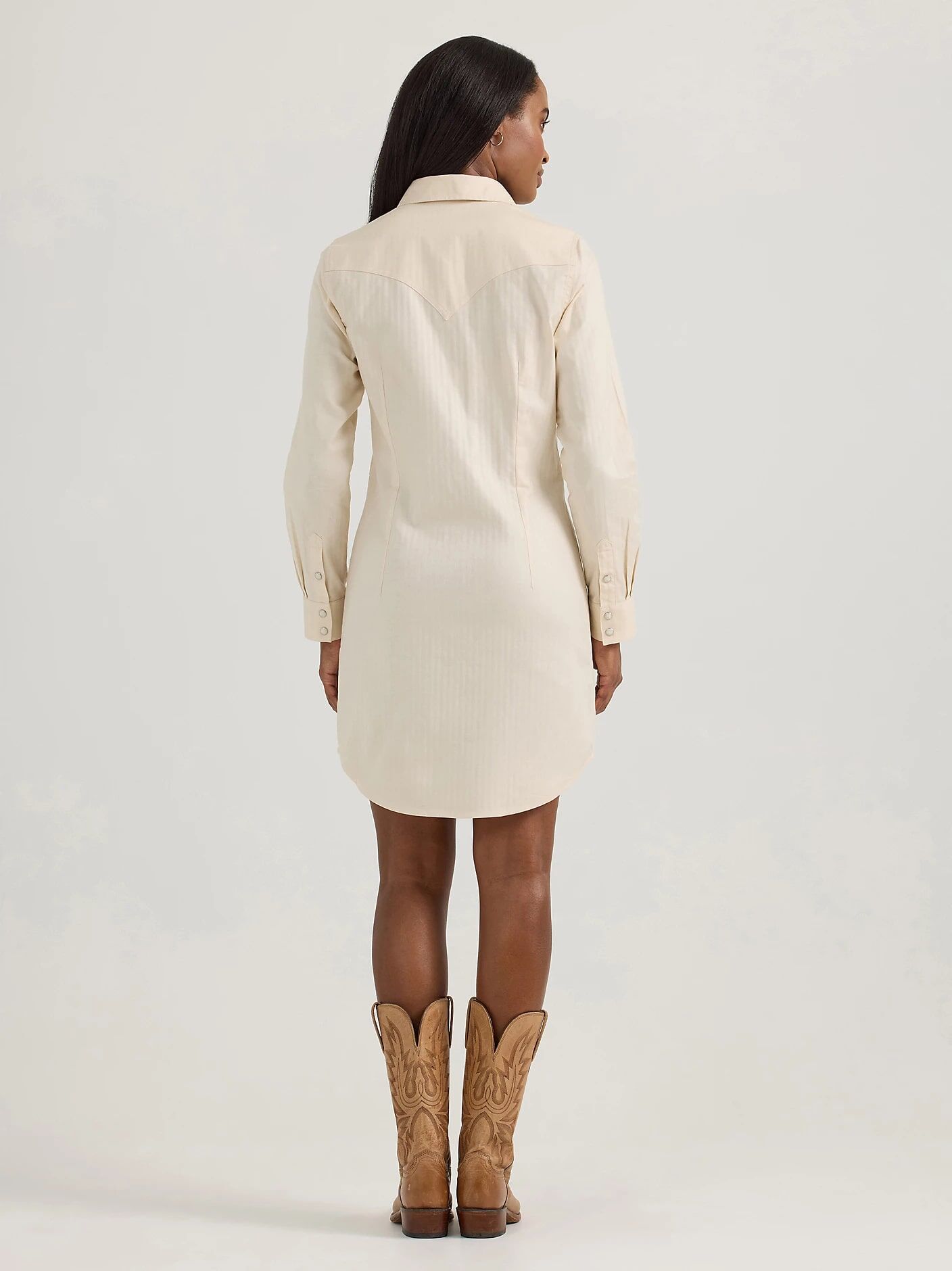 Wrangler Women's Embroidered Wildflower Western Snap Shirt Dress