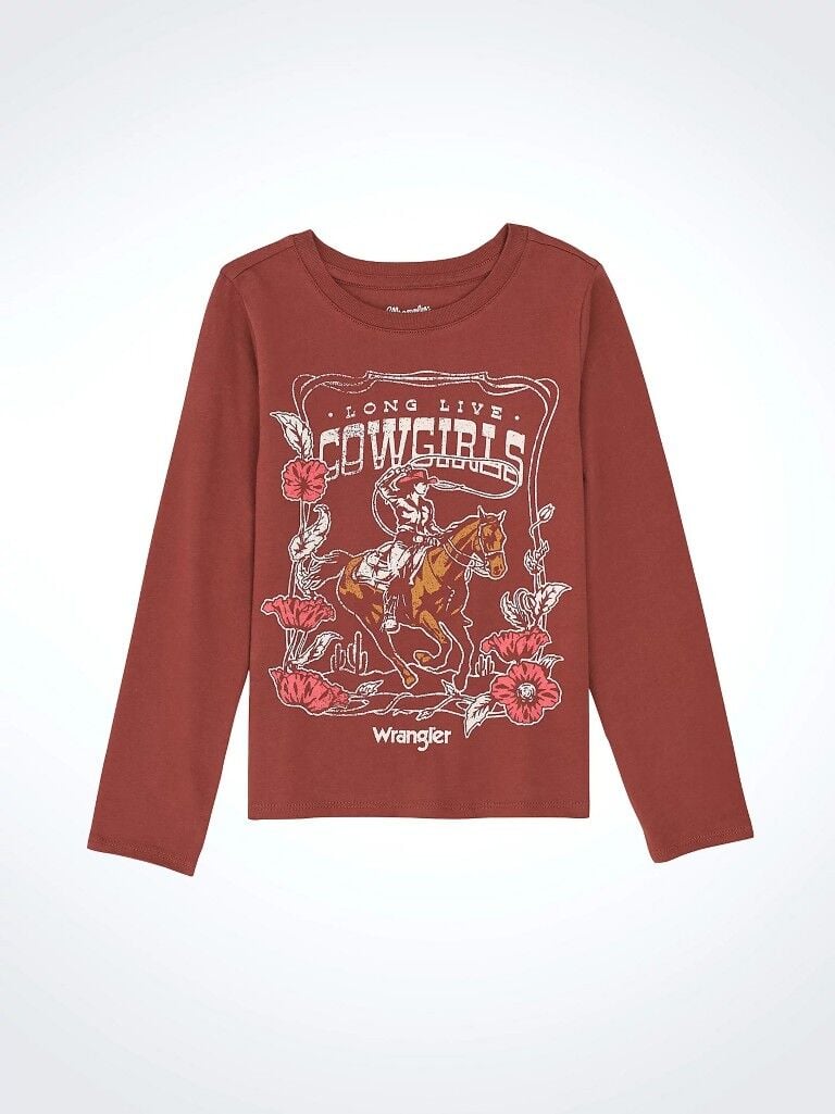 Wrangler Girl's Long Sleeve Western Graphic T-Shirt