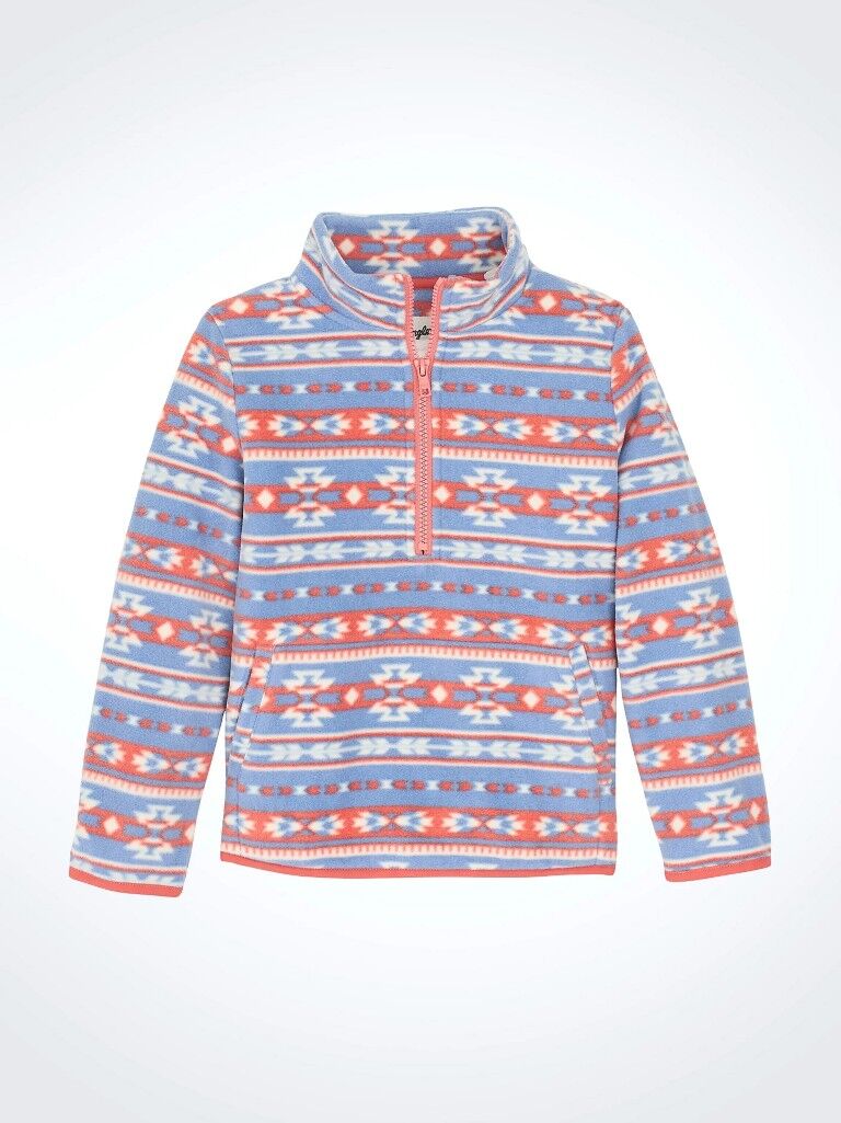 Wrangler Girl's Southwest 1/4 Zip Sherpa Pullover