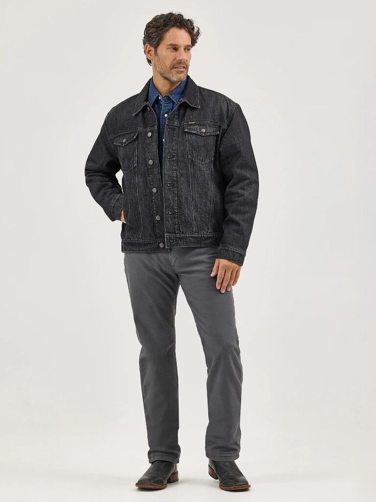 Wrangler Men's Flannel Lined Western Denim Jacket