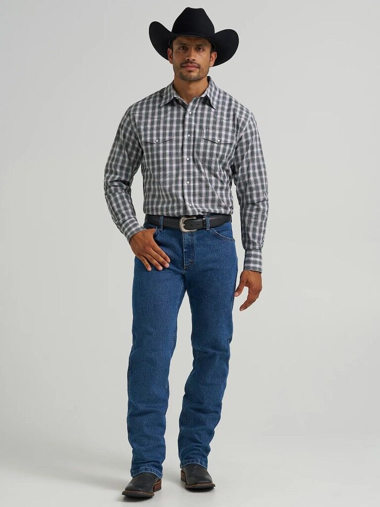 Wrangler Men's Wrinkle Resist Long Sleeve Western Snap Plaid Shirt